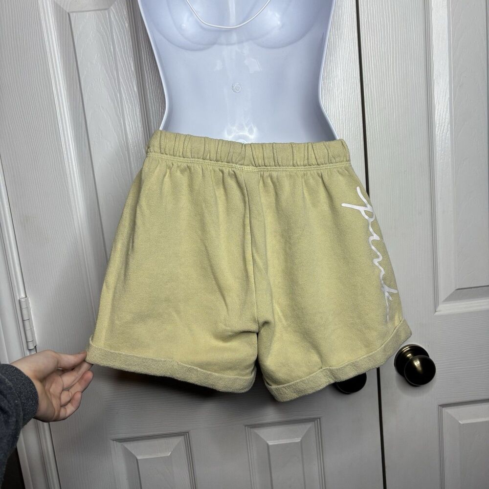PINK Victoria’s Secret XS Yellow Lounge Shorts Drawstring Logo